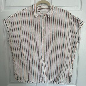 MADEWELL Boxy Striped Button Up Blouse